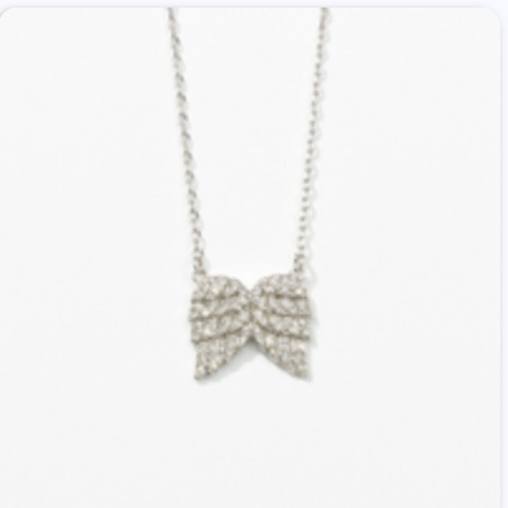 Angel Wings Necklace, Touchstone Crystal